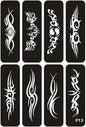 Reusable Henna Tattoo Stencils Totem Rose Slogan Wolf Airbrush Glitter Tattoo Stencil Templates for Arm Wrist Body Painting Art