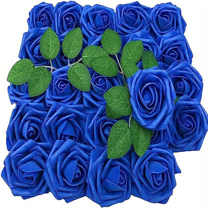 25pcs Artificial Flowers, Fake Flowers Roses  W/stem For DIY Wedding Bouquets Centerpieces Arrangements Party Home Decorations