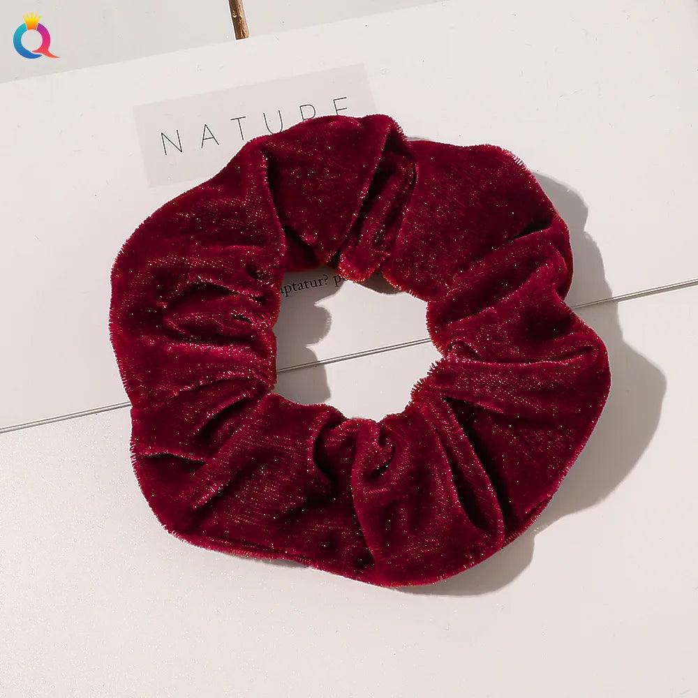 Winter Warm Soft Hair Scrunchies for Women Girls Cute Velvet Elastic Hair Band Multicolor Rubber Band Hair Loop Hair Accessories