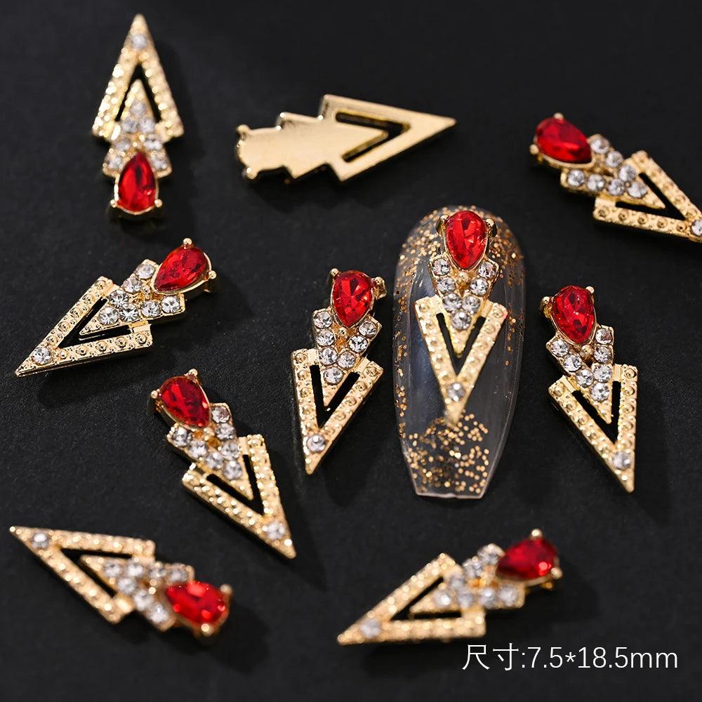 10/20Pcs Classic Full Glitter Rhinestones 3D Cross Nail Charms Luxury Alloy Nail Art Jewelry Manicure Accessories Nail Parts #JE