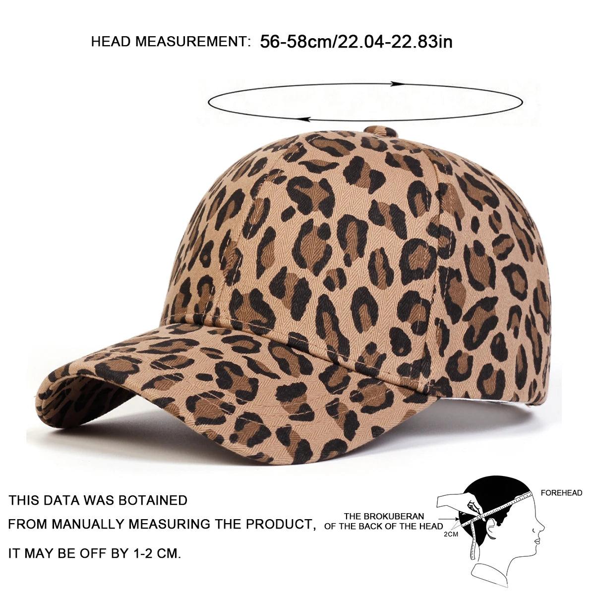 Unisex Leopard Print Baseball Caps Spring Autumn Outdoor Adjustable Casual Hats Sunscreen Hat