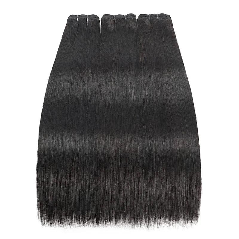 Maxhair Raw Virgin Human Hair Double Drawn Bundles With Clourse 10"-20" Natural Color 3/4pcs Human Hair Extensions Free Shipping