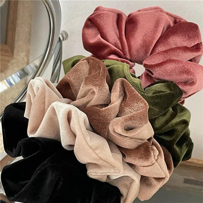 Flannel Hairbands Custom Large Scrunchie 17cm Oversized Velvet Hair Scrunchies Elastic Hair Bands For Women