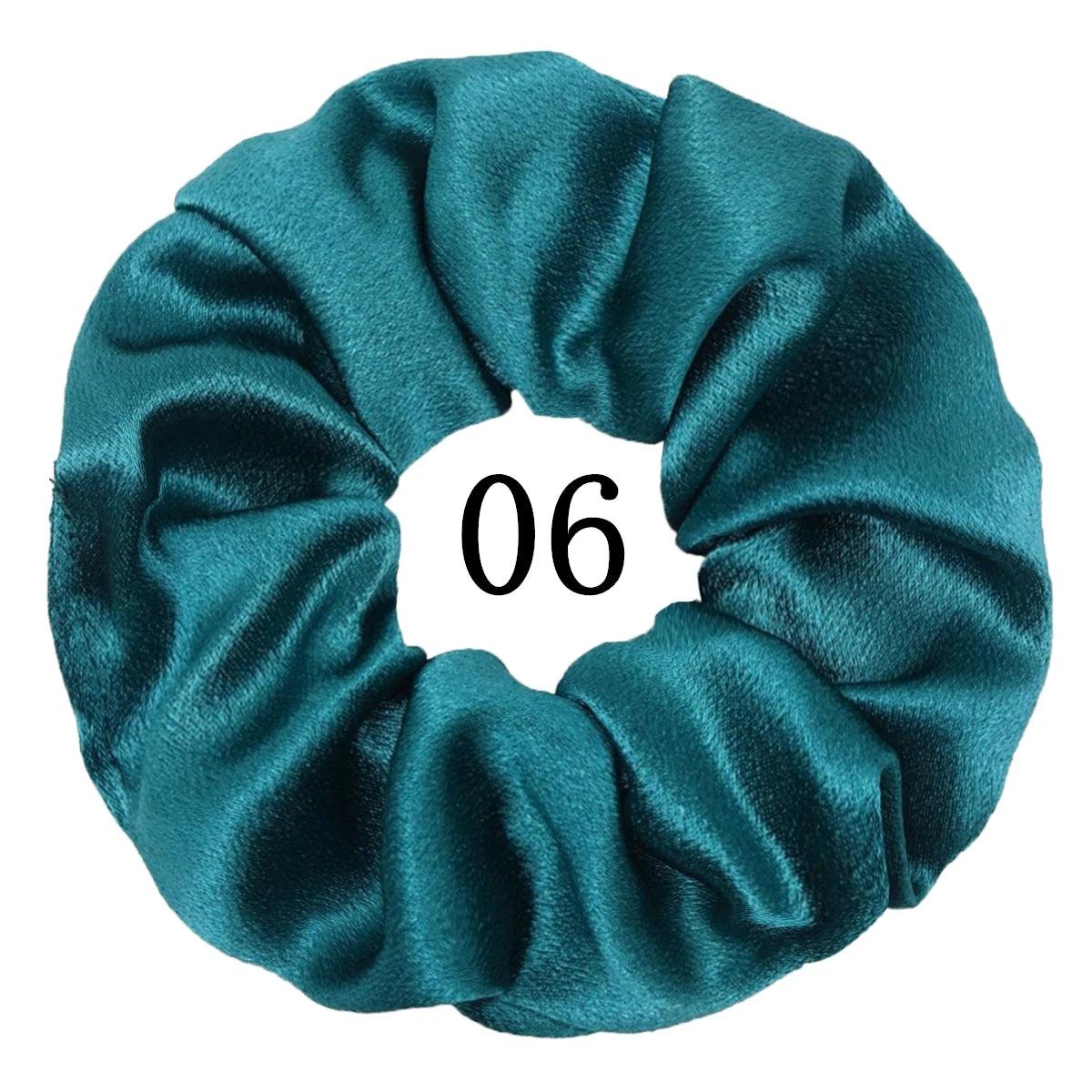 5/1pc Accessoires Women Girls Silky Satin Hair Scrunchies Solid Stretch Elastic Simple Elegant Rubber Band Ponytail Tie low cost