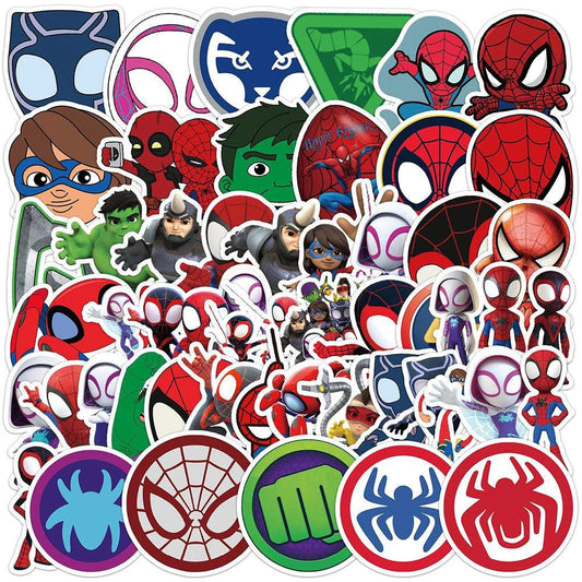 10/30/50pcs Disney Spider Man and His Amazing Friends Anime Stickers Laptop Phone Luggage Car Cool Decoration Sticker Kids Toys