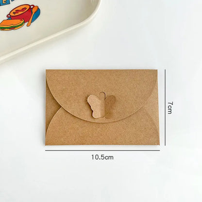 10pcs /pack Bigger Mini Small 17.5x11CM /10.5x7CM Size Kraft Paper Envelopes Vintage Butterfly Gift Card Envelope