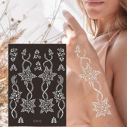 Reusable Temporary Henna Tattoo Stencil Arm Sleeve Mehndi Stencils Designs Painting Template DIY Tattoo Supplies