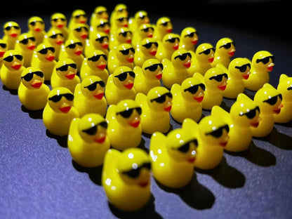 50-100PCS Miniatures Yellow Ducks with Glasses Mini Duck Resin Micro Landscape Decoration Fairy Garden Kawaii Accessories - HighGloss Shop