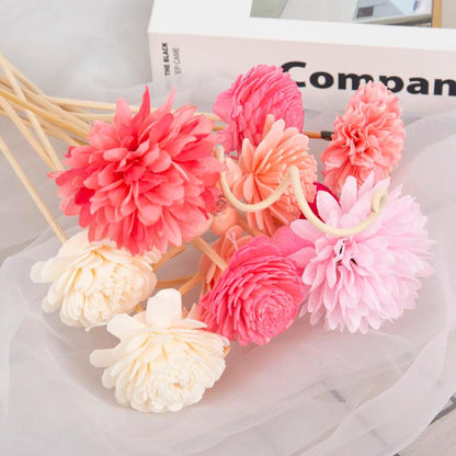 NEW 15PCS Pink Series Flower Rattan Sticks Fireless Fragrances Reed Diffuser Stick Diy Ornaments Home Decor - HighGloss Shop