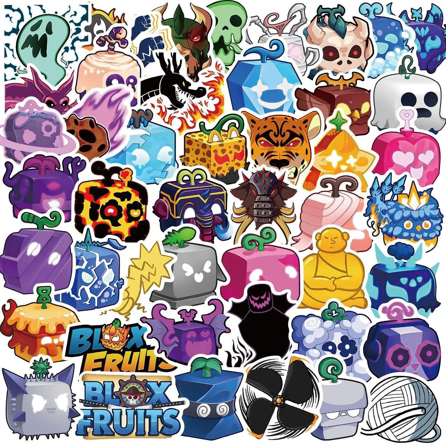 50PCS Blox Fruits Stickers DIY Diary Laptop Luggage Skateboard Graffiti Decal Fun Stylish Classic Toy