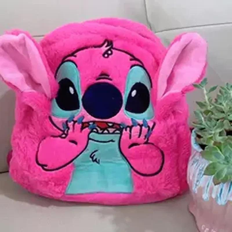 Disney  Stitch Plush New Backpack Cartoon Fashion 3d Mini Women's Backpack Large Capacity Cute Children's Schoolbag High Quality