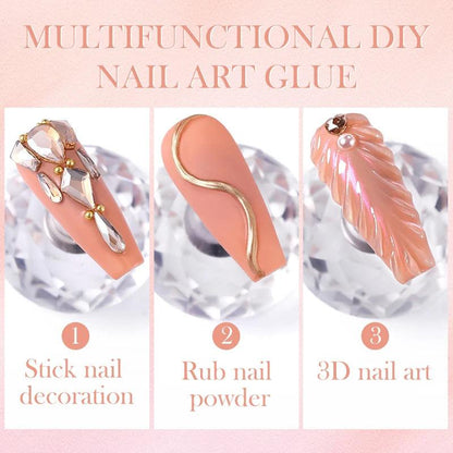 BORN PRETTY Nail Rhinestone Glue 30ML Gel Nail Glue for Nail Charm 3D Nails Bling Gel for Decoration Nails Gems Nail supplies