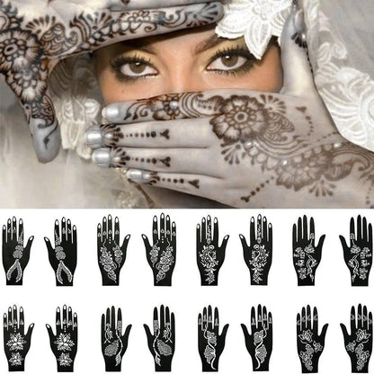 Cool Wedding Tool Hand Foot Temporary Tattoo Body Art Sticker Henna Stencil Tattoo Stencil Template