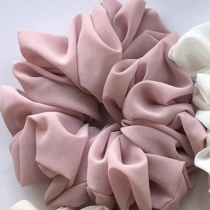 Big Size Chiffon Scrunchies For Muslim Women Custom Elastic Volumizing Oversized Neat stitching Malaysian Bunch Hair Tie