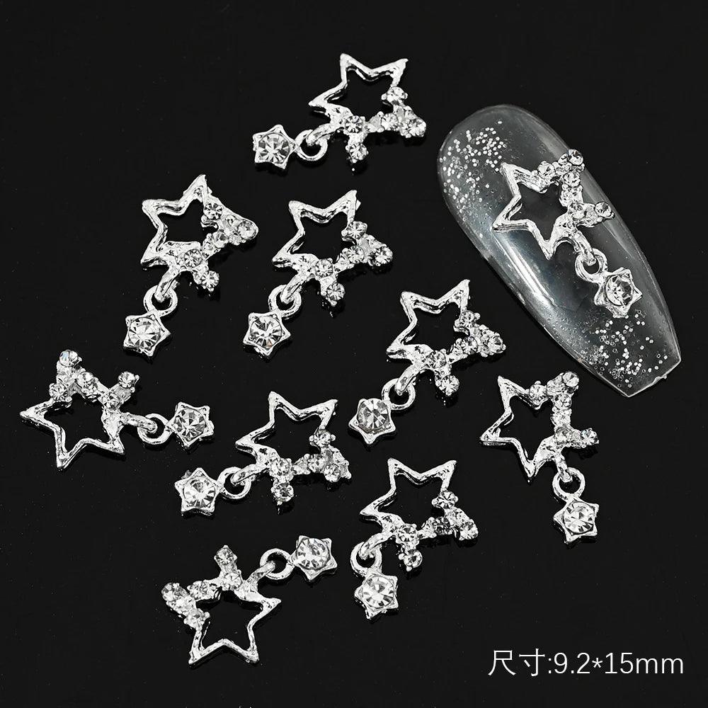 10pcs Mini Ballet Bowknot Nail Charms 3D White Pink Pearl Alloy Kawaii Bow-Tie Press on Nails DIY Ballet Bow Nail Art Decoration