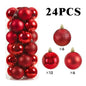 24/pcs 8CM Christmas Ball Ornaments Set Painted Plastics Christmas Tree Pendant Decoration Christmas Decoration Accessories