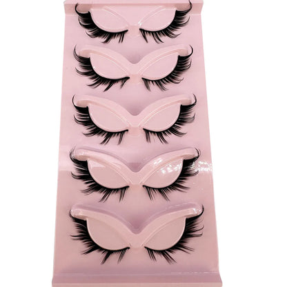 New Cat Eye Lashes Mink Eyelashes 3D Curl Winged Natural Realistic Messy End Eye Elongated Thick False Eyelashes Soft Fake Lashe