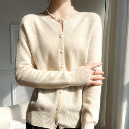 WinvyNee Women 100% Wool Cardigans Sweater Solid Casual Warm Outerwear Knitwear Tops 2024 Autumn Winter Women Clothing B1263018