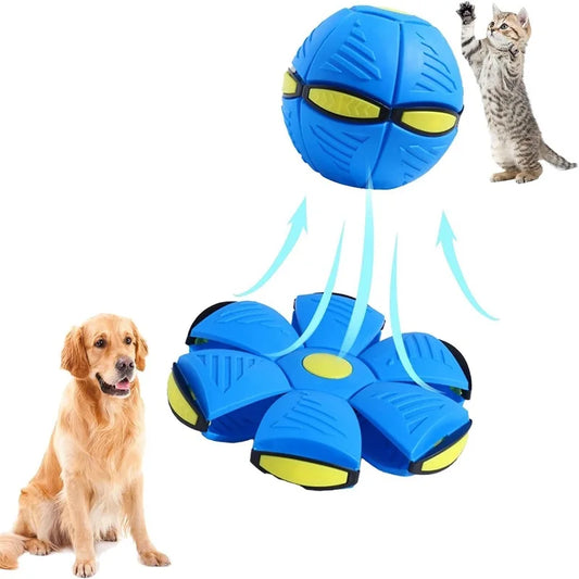 Magic UFO Deformation Rebound Stomp Ball Outdoor Flying Saucer Ball for Dogs Pet Toy Decompression Gift Parent-child Interactive