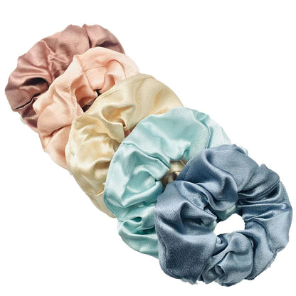 10/5pcs/lot Accessoires Women Girls Silky Satin Hair Scrunchies Solid Elastic Elegant Rubber Band Headwear Holder Scrunchy Black