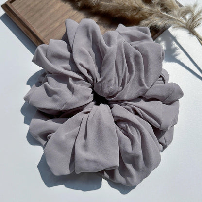 Big Size Chiffon Scrunchies For Muslim Women Custom Elastic Volumizing Oversized Neat stitching Malaysian Bunch Hair Tie