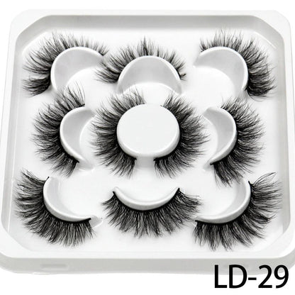 5 Pairs 25mm 3D Mink Eyelashes Bulk Russian roll Fluffy Natural False Eyelash Dramatic Mink lashes Makeup tools Wholesale lashse