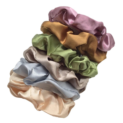 25/10//6pcs Satin Scrunchies Girls Elastic Hair Band Ponytail Holder Ties Rubber Bands Fashion Women Accessories Solid Scrunchy