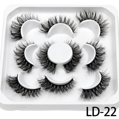 5 Pairs 25mm 3D Mink Eyelashes Bulk Russian roll Fluffy Natural False Eyelash Dramatic Mink lashes Makeup tools Wholesale lashse