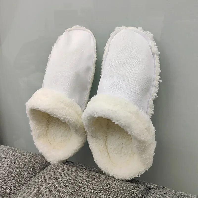 New Winter Warm Ankle Sock Shoe Charms Thicken Plush Insole for Women Men Shoe Covers Removable Plush Liner Shoes Charm Insoles