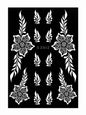 Hollow Drawing Henna Template for Hand Henna Tattoo Stencil Flower Tattoo Design for Women Wedding Festival Party Tatoo Tools