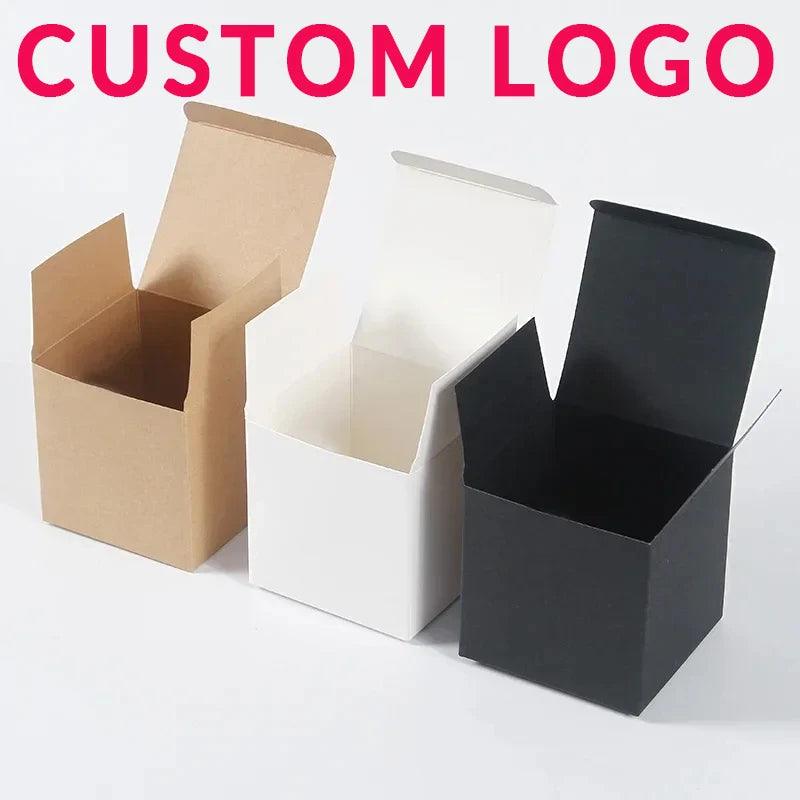 20Pcs Multi Size Square Kraft Gift Box Black White Brown Fold Packaging Paper Box Proposal Box For Bridal Birthday Party