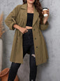 GIBSIE Plus Size Solid Notched Neck Trench Coat For Women 2023 Spring Fall Casual Drawstring Waist Female Buttons Long Coats