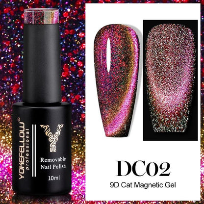 YOKEFELLOW 2024 New Dreamland Cat Eye Gel Nail Polish 10ml Dual Gloss Dreamland Color Soak Off Cat Magnetic UV Gel Varnish DIY