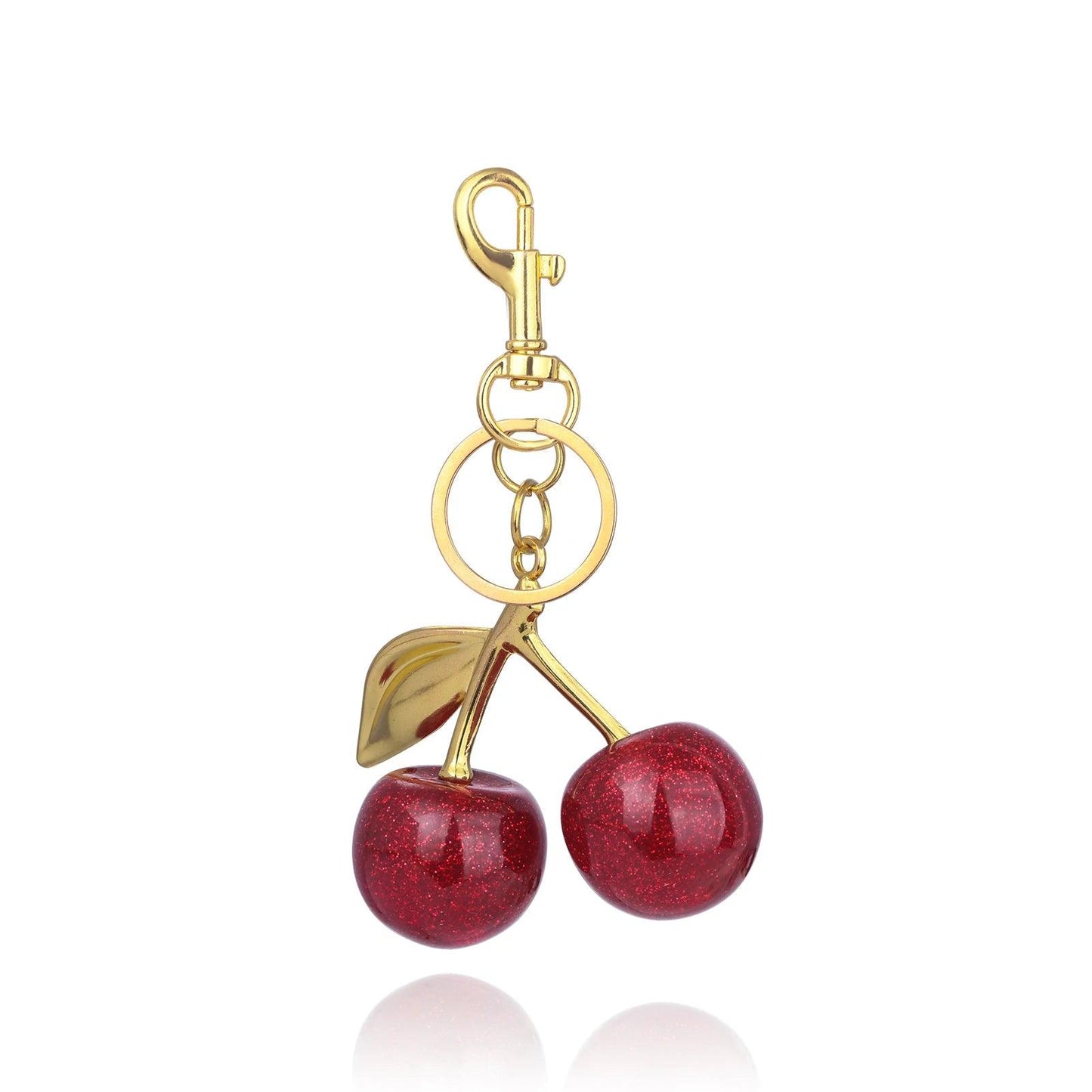 Fashion Delicious Red Cherry Keychain Summer Fruits Cherries Pendant Keyring For Women Men Jewelry Bag Accessories Gift