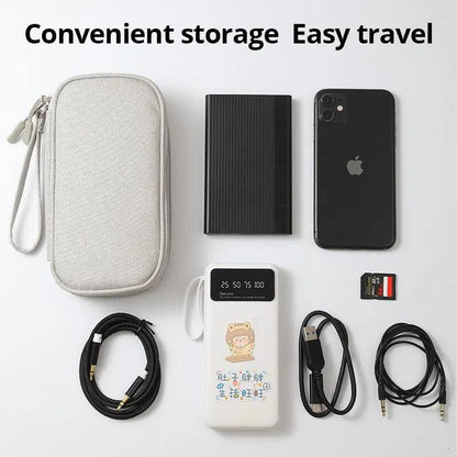 1pc Pink/Grey/Black/Navy Travel Portable Digital Product Storage Bag USB Data Cable Organizer Headset Charging Treasure Box Bag