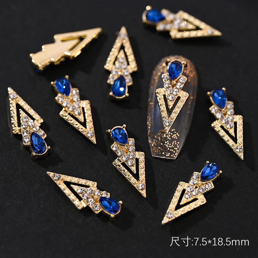 10/20Pcs Classic Full Glitter Rhinestones 3D Cross Nail Charms Luxury Alloy Nail Art Jewelry Manicure Accessories Nail Parts #JE