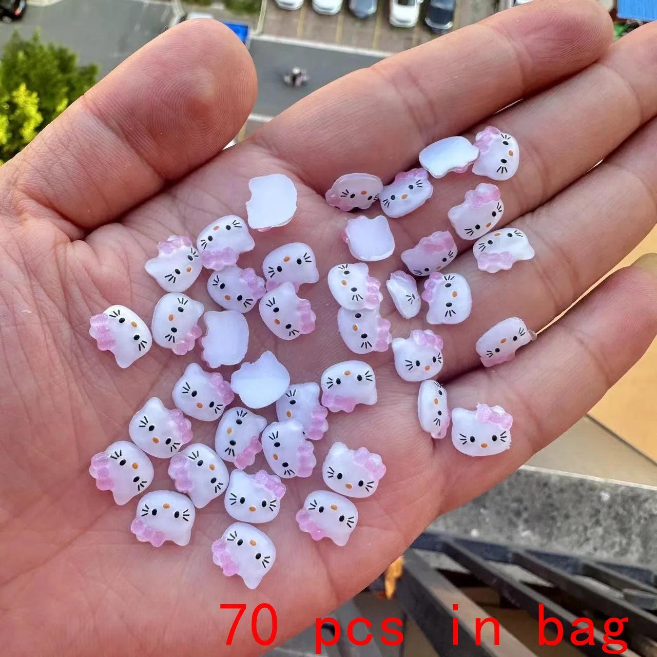 Sanrioed Hello Kitty DIY Nail Art Jewelry Decor Kawaii Kuromi Charms For Manicure DIY Nail Parts Rhinestone Toy Gift for Girls