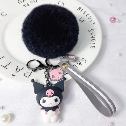 Sanrio Cartoon Hello Kitty Keychain Cute Melody Kuromi Cinnamoroll Doll Pendant Decoration Keyring Jewelry Girl Child Gift Toy