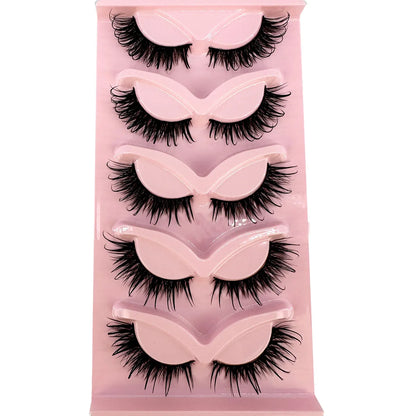 New Cat Eye Lashes Mink Eyelashes 3D Curl Winged Natural Realistic Messy End Eye Elongated Thick False Eyelashes Soft Fake Lashe