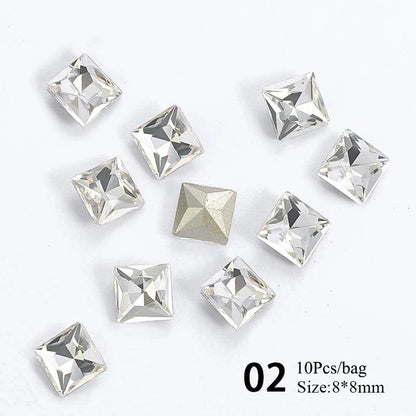 1Bag 3D Heart Nail Rhinestones Water ripple flat bottom love Charms Crystal Nail Art Decorations Gem Kawaii Resin Nails Gems