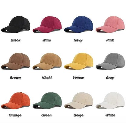 Solid Suede Retro Baseball Caps For Men Women Spring Autumn Street Snapback Hip Hop Hat Adjustable Faux Fur Sunscreen Visor Cap