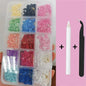 Nail Decoration Set with 1 Boxes 240Pcs Nail Art 3D Rhinestones Big Mix Sizes 3D Crystal Diamonds Metal Charms Gems Stones ,M(1)