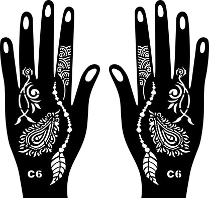 2024 New Professional Henna Stencil Temporary Hand Tattoo Body Art Sticker Template Wedding Tool Flower Tattoo Stencil