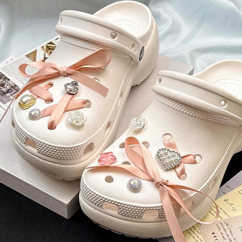 Whole Set Hot Sale DIY Hole Shoes Charms for Cute Cartoon Handmade Charms Designer Quality Garden Shoe Decoration Girl Gift