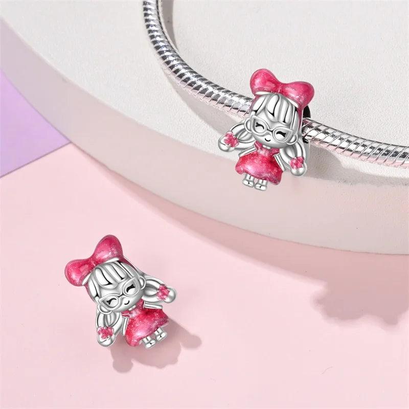 Hot sale % 100 925 sterling silver Barbie series pendant suitable for original 925 sterling silver women's bracelet DIY jewelry