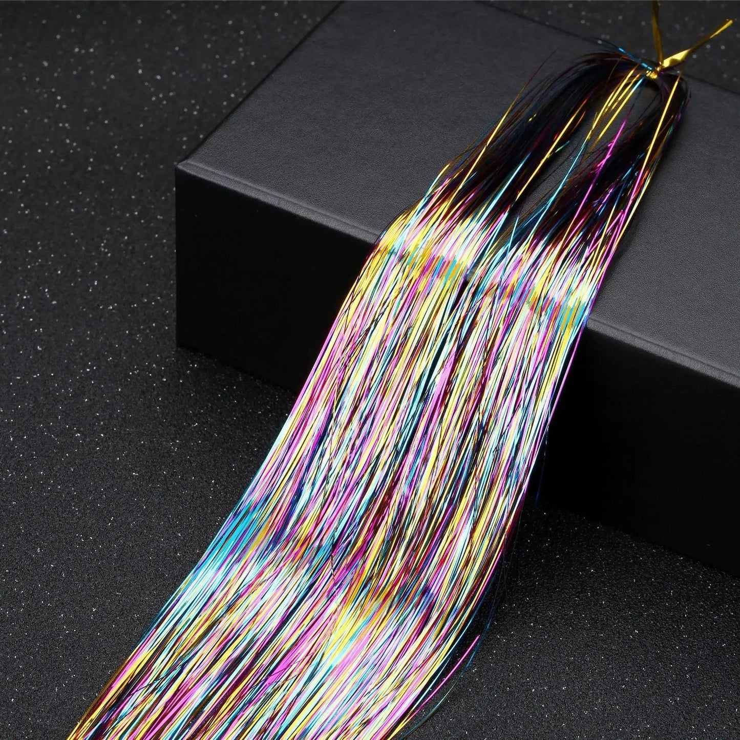 93cm Colorful Bling Hair Extension Accessories Laser Gold Shiny Metallic Wire Hair Extensions DIY Retro Hip-hop Hair Braid Tool