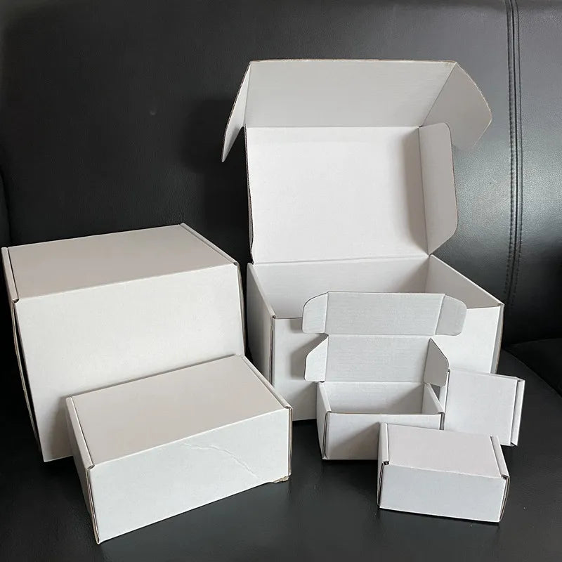 15PCS White Cardbord Carton For Packing Orders Mailer Shipping Boxes Small Jewelry Folded Packaging Boxes