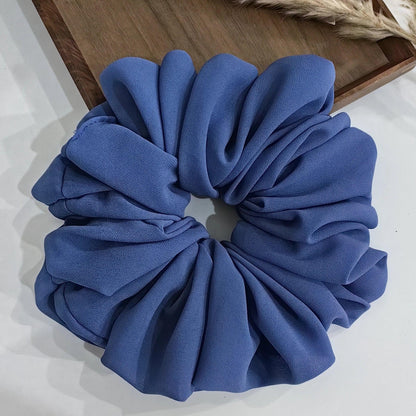 Big Size Chiffon Scrunchies For Muslim Women Custom Elastic Volumizing Oversized Neat stitching Malaysian Bunch Hair Tie