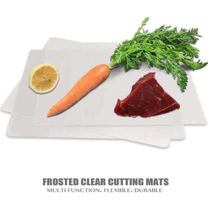 Clear Flexible Plastic Cutting Board Mats Set Frosted Clear Kitchen Cutting Board Clear Mats 17.5 x 12 Inches Set of 7 - HighGloss Shop