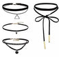 WKOUD 16Style Set Choker Set Black Chokers Necklaces Women Velvet Choker Necklaces Girls Classic Choker Henna Choker Layered